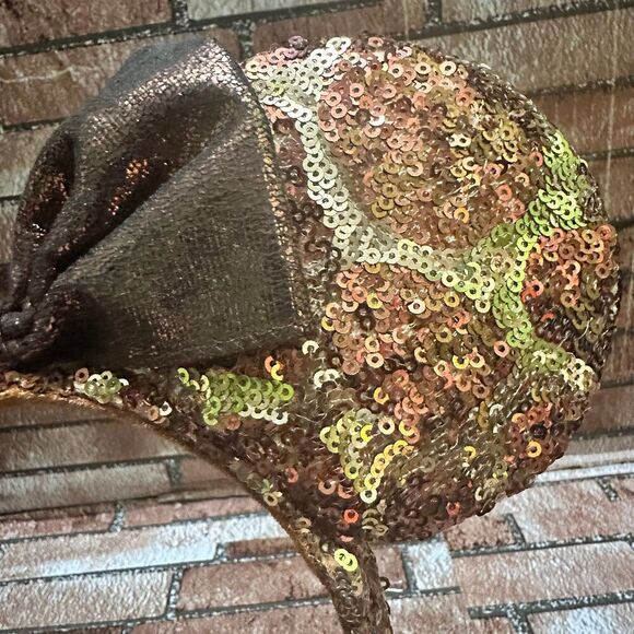 Disney Brown and Gold Kids Mouse Ears Headband main image 3